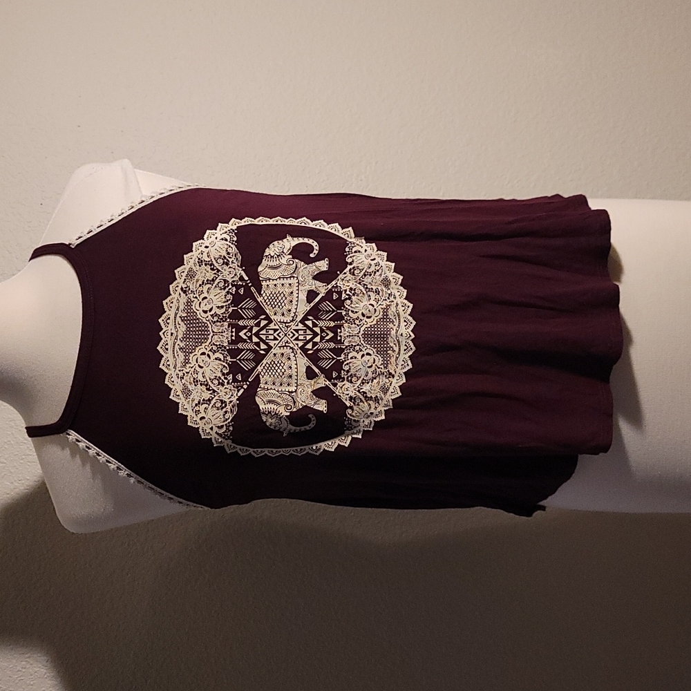 Moonchild Maroon Sleeveless Top